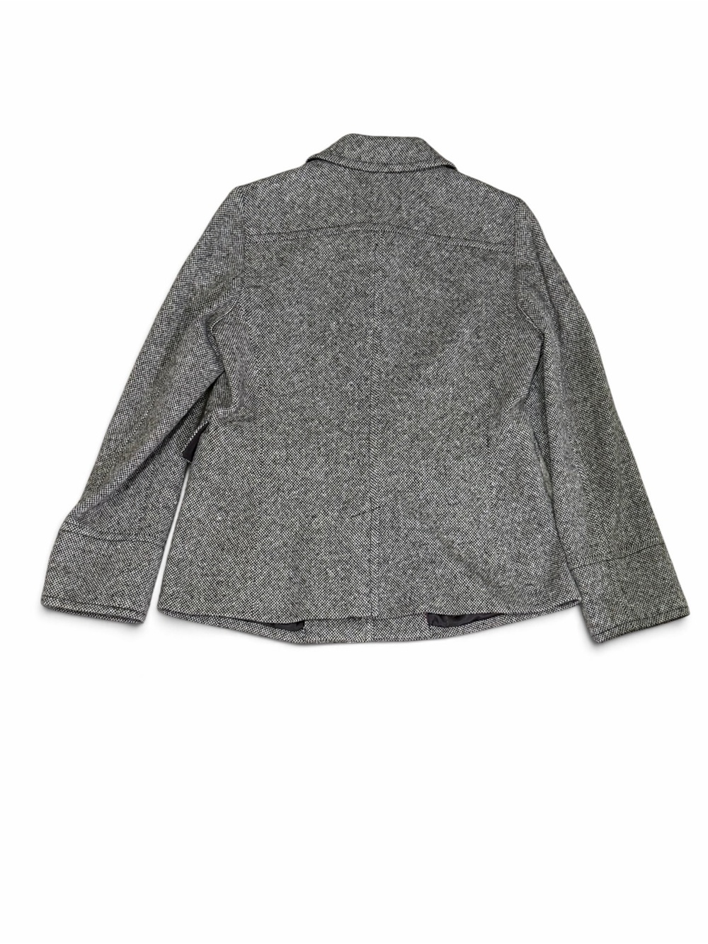 Banana Republic Grey Tweed Wool Blend Short Dark Academia Blazer Size Medium - Picture 10 of 10